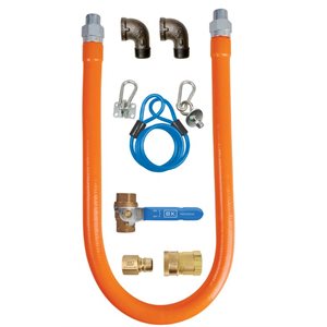 Gas Hose Connection Kit, 0.5 X 48", Includes Quick Disconnect