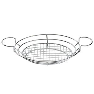 Basket, Oval, With Ramekin Holder, 8" Diameter