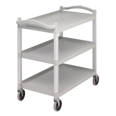 Utility Cart, 3 Shelves, 40 x 21.25 x 37.5", Gray