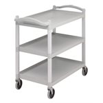 Utility Cart, 3 Shelves, 40 x 21.25 x 37.5", Gray