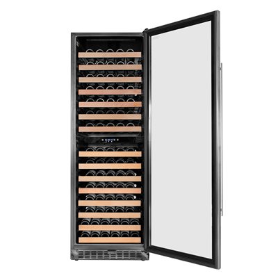 Built-In/Freestanding Wine Cellar 24" , 155 Bottles Capacity, Two(2) Temperature Zones, With Seamless Door