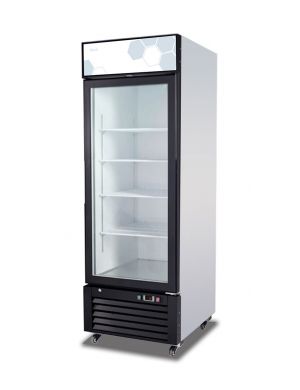 REACH IN COOLER. 1 HINGED DOOR GLASS