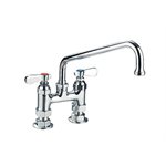 Deck mount 4" centre faucet with 6" swivel spout