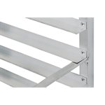 12 pan, 20 1/4" wide aluminum rack with middle reinforcement bars