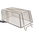 Fryer Basket with Coated Blue Handle & Front Hook