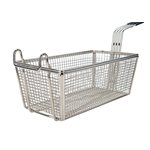 Fryer Basket with Coated Green Handle & Front Hook