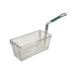 Fryer Basket with Coated Green Handle & Front Hook