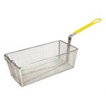 Fry Basket 17" × 8.25" × 6" ,Rectangle, Yellow Plastic Handle 12"