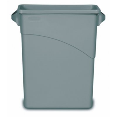 Container/Bin, Trash, 15.88 Gallon, Gray, "Slim Jim"