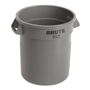 Container/Bin, Multipurpose, Lid Not Included, 10 Gallon, Gray