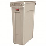 Slim Jim® 3540 Conteneur de Recyclage, 23 Gallons, Beige, Avec Canaux D'aération, Poignées Moulées Et Poignées de Base