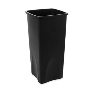 Container/Bin, Trash, Square, 23 Gallons, Black