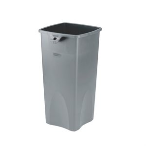 Container/Bin, Trash, Square, 23 Gallons, Gray