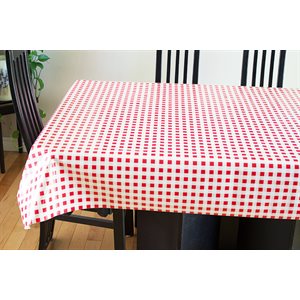 Tabletop "Red & White Checks", 54" x 25 Meters