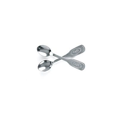 Spoon(Espresso),"Café" Engraved, 4.5", 18/10 Stainless Steel, 12/Set