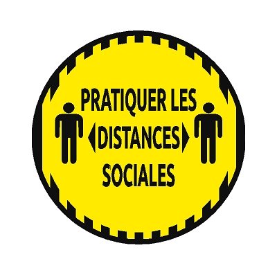 FLOOR SIGN - 14" "SOCIAL DISTANCING" (FRENCH)