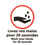 Signe / Pictogramme 15cm "Lavez vos mains"