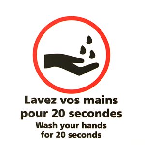 Adhesive Sign - "Wash Your Hands"