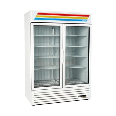 DEMO True Two Section Display Freezer 54" , With Swing Doors, Bottom Mount Compressor, White, 115/208-230V , 12.3A