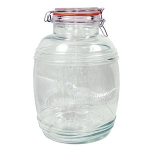 Storage Jar, Glass Construction, Clamp Top, 135 Oz (4L)