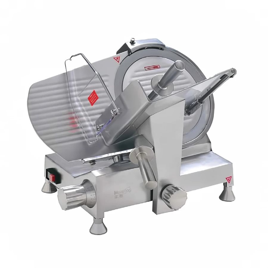 Manual Meat Slicer With 12" Blade, Belt Driven, Aluminum, 1/3 hp