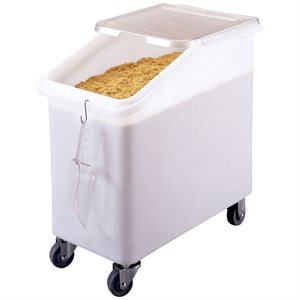 Mobile Bin/Container, Ingredients, 27 Gallons, White