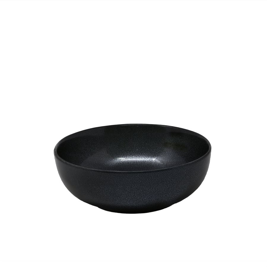 Coupe Shape Round Deep Black Moon Bowl 6.4"