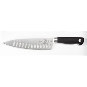 Chef Knife, Forged, Granton Edges, Short Bolster, 8" Blade