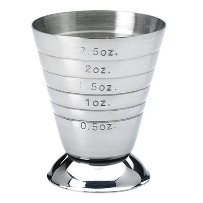 BAR MEASURING CUP 2.5 OZ, STAINLESS STEEL