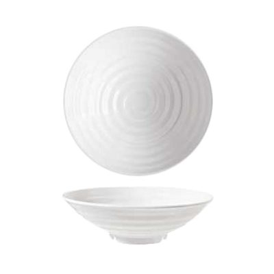 Bowl (Ribbed Texture), 64 Oz / 1.9 L, Melamine, White