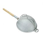 Strainer, Double Tin Mesh, 10" Diameter, Wood Handle