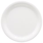 Assiette Ronde, En Mélamine, Bord Affiné, Blanc, 18.5 CM