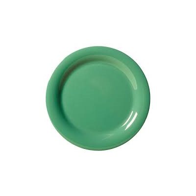 Assiette Ronde, En Mélamine, Bord Affiné, Vert Forêt, 23 CM