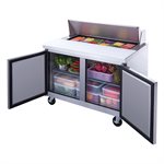 Refrigerated Salad/Sandwich Prep Table 48", Two Doors, 12 Pans, 11.5 CU/FT