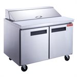 Refrigerated Salad/Sandwich Prep Table 48", Two Doors, 12 Pans, 11.5 CU/FT