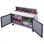 Refrigerated Salad/Sandwich Prep Table 60", Two Doors, 16 Pans