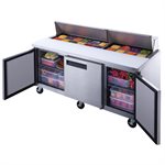 Refrigerated Sandwich/Salad Prep Table 72" , Three Doors, 20 Pans