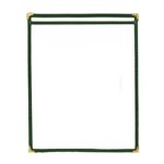 Couverture Menu 1 Panneau 8.5"X11" Vert Simili Cuir