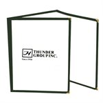 Menu Cover 3 Panel 8 1/2" X 11" Green Leatherette