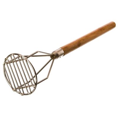 POTATO MASHER, ROUND 4 1/2" X 18" SS POTATO MASHER, ROUND 4 1/2" X 18" SS