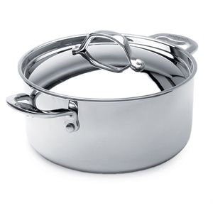 Stock Pot (Dutch Oven), Covered, 6.2 Qt, 18/10 Stainless Steel, 200 Oz/5.9L