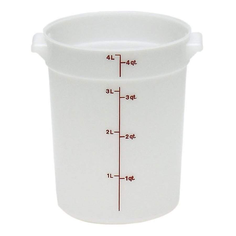 Boîte de Rangement Ronde, Cambro RFS4148 4 Qt. Blanche