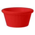 Ramekin, Fluted, Lined Texture, 2 Oz / 59 ML, Melamine, Red