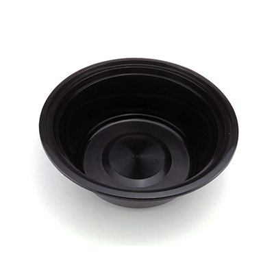 Microwaveable PP Black Round Food Container 48 oz. , With Clear Lid, (50/PK)