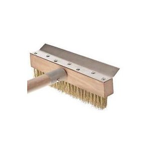 Pizza Oven Brush - Brass Bristles, w/Metal Scraper (handle sold seperately)