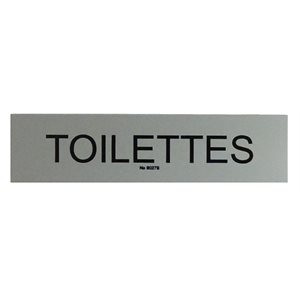 Sign "Toilettes" 2 x 8", Grey