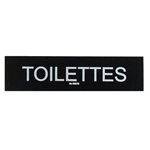 Enseigne "Toilettes" 5 x 20cm, Noir