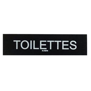 Enseigne "Toilettes" 5 x 20cm, Noir