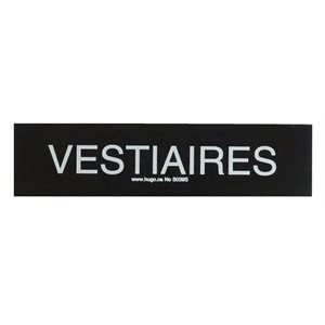 Sign "Vestiaires" 2" x 8" Black