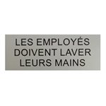 Enseigne "LES EMPLOYÉS..." 7.5 x 20cm Gris